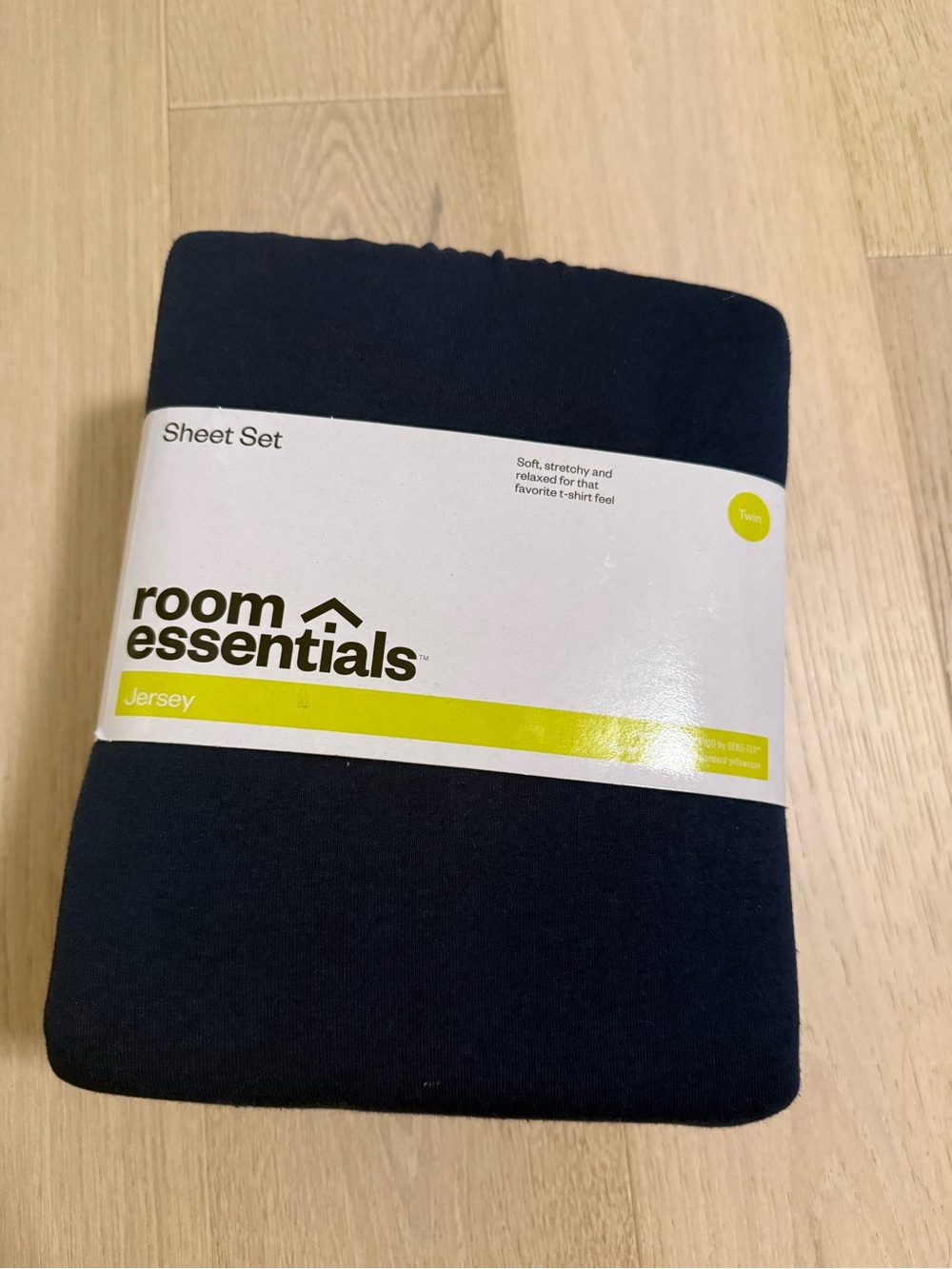 Room Essentials Navy Jersey Twin Sheet Set Perfect for Dorm Room